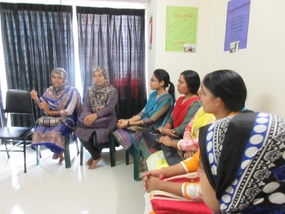 Skype students speaking on a variety of interesting topics ranging from the strengths and weaknesses of the program to the everyday struggles these Bangladeshi women face, Photo: Shahnaz S. Yousuf
